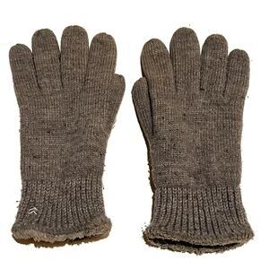 Knit Winter Gloves Neutral Beige Soft Lining Reinforced Palm